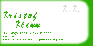 kristof klemm business card